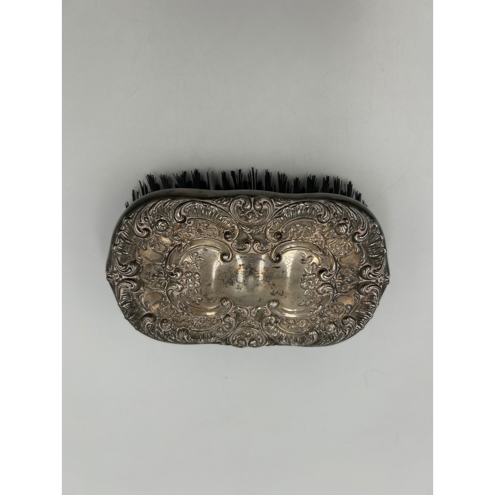 Gorham Buttercup Antique Sterling Silver Hair Brush Ornate Floral Repousse